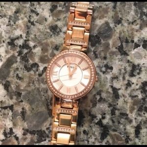 Rose Gold Fossil Watch- Needs New Battery